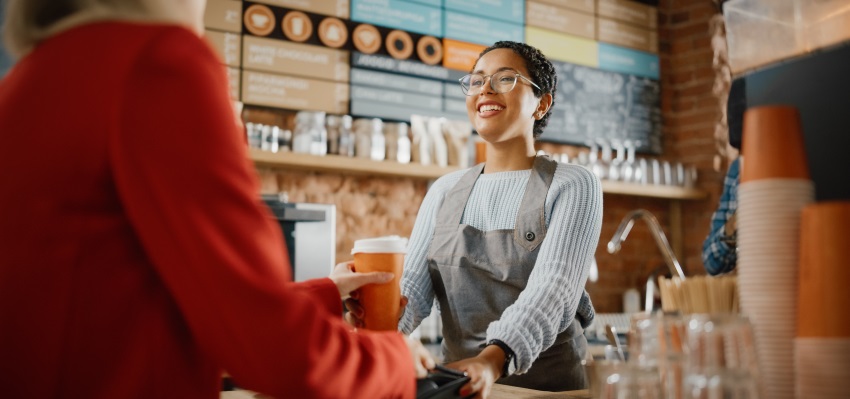 Workers with contactless payment 